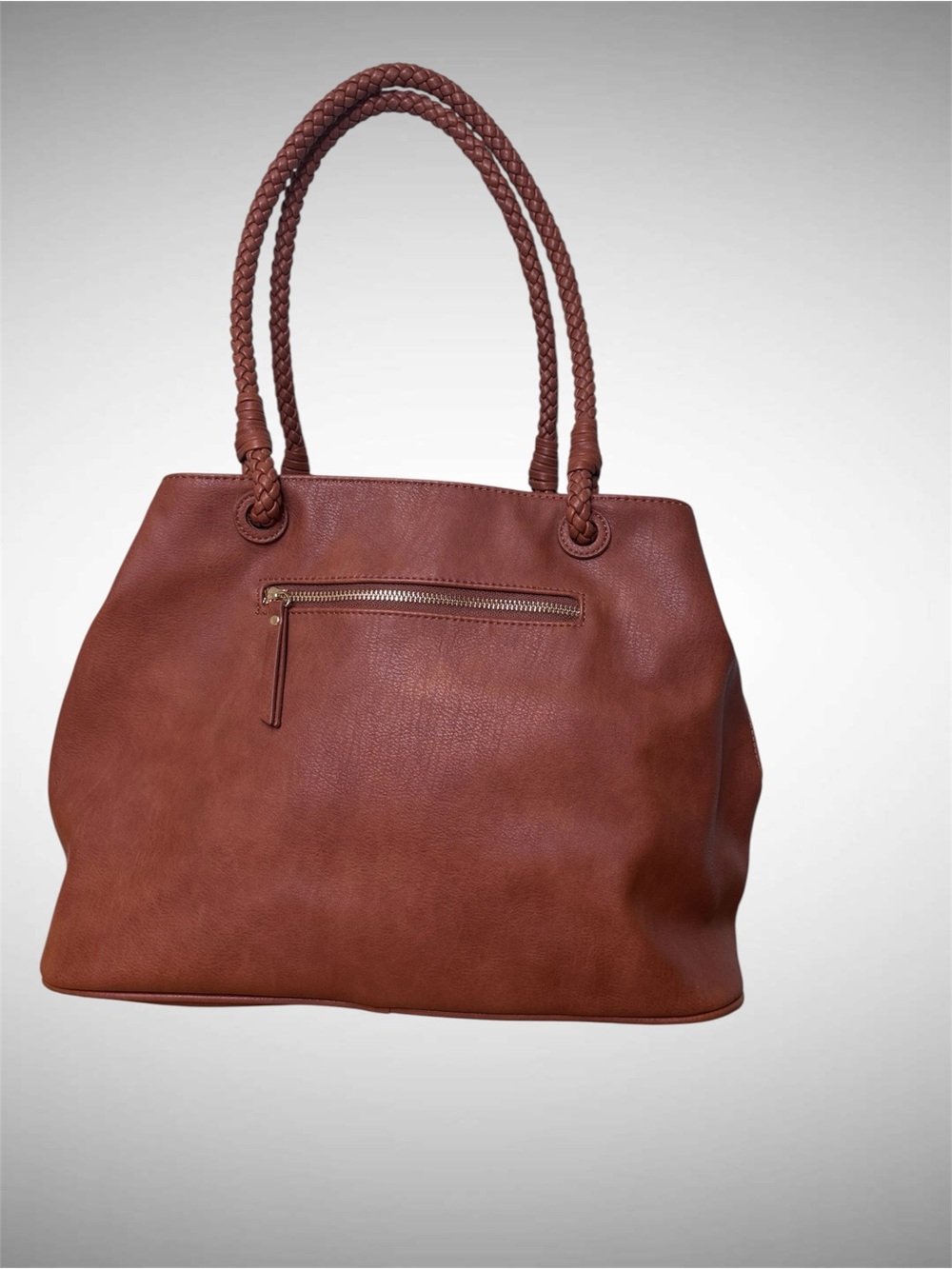 NEW Sasha + Sofi Slouchy, Hobo Style Brown Braided-Handle Shoulder Tote/ Purse